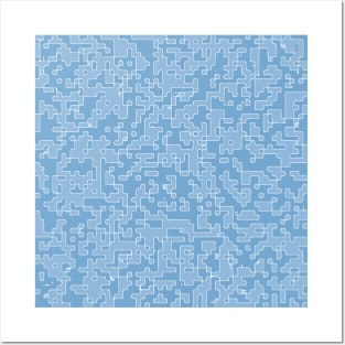 Mosaic, abstract, pale-blue, paleblue, lightblue, blue, pattern, acrylic, colorful, homedecor, decor, minimal, Posters and Art